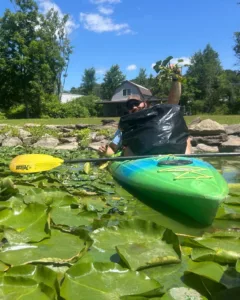 Invasive Removal: Everwild Land Trust volunteers remove water chestnut from outlet
